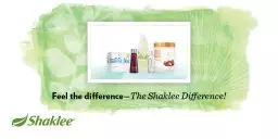 Feel the Shaklee Difference